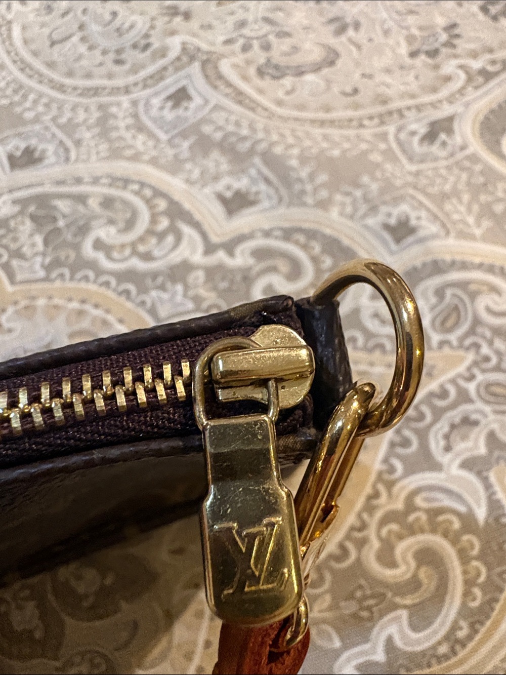 Louis Vuitton Brown Monogram Shoulder Pochette with Vachetta Strap - Picture 6 of 12